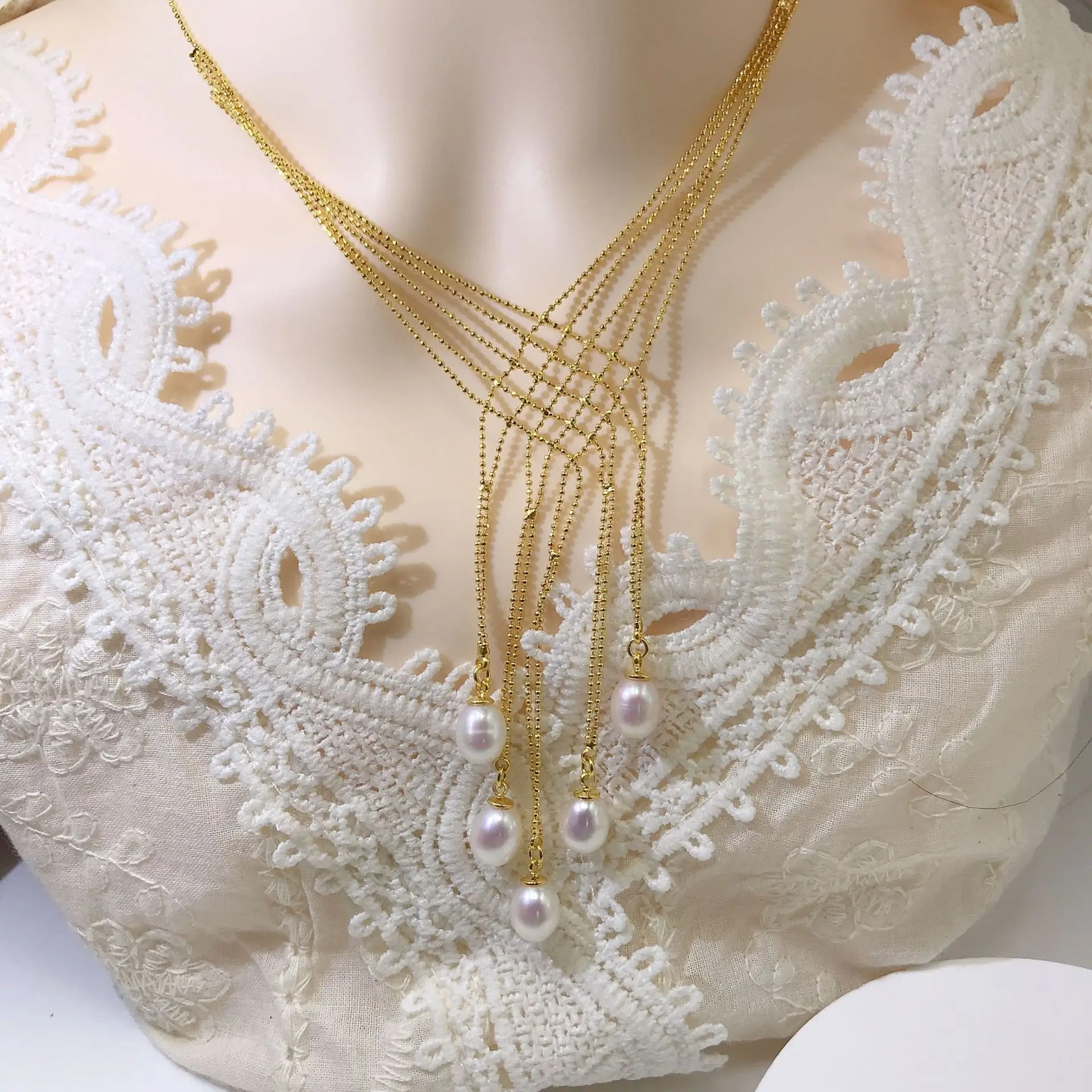 Real Gold Pearl Necklace with Natural Pearls — feature 6