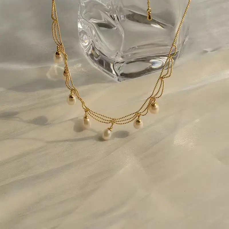 Real Gold Pearl Necklace with Natural Pearls — feature 8