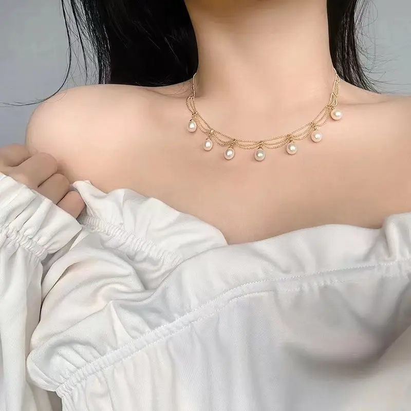Real Gold Pearl Necklace with Natural Pearls — feature 9