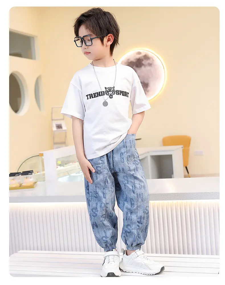 Blue Denim Trousers for Kids Large Casual Summer Pants — feature 11