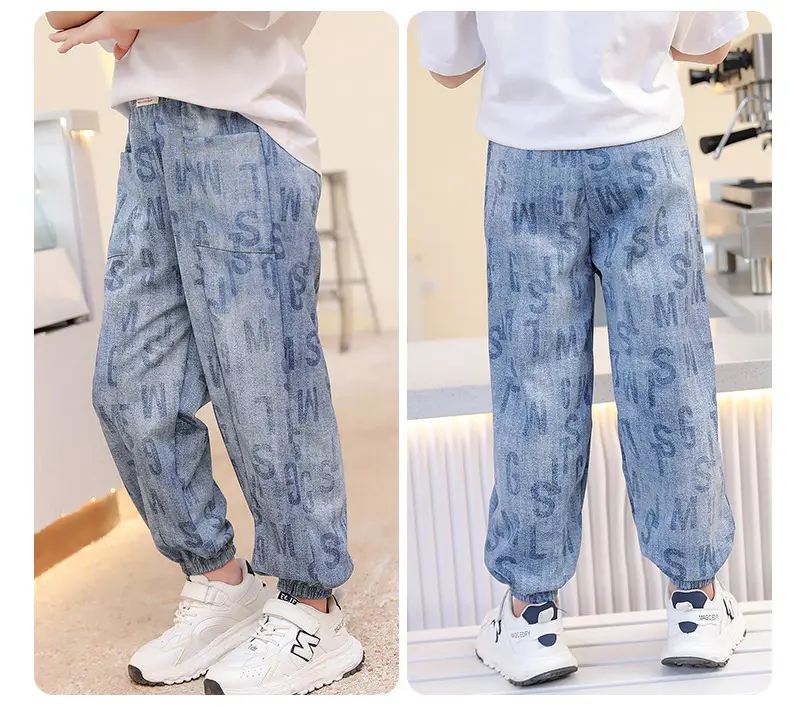 Blue Denim Trousers for Kids Large Casual Summer Pants — feature 12