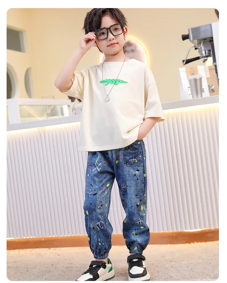 Blue Denim Trousers for Kids Large Casual Summer Pants — feature 15