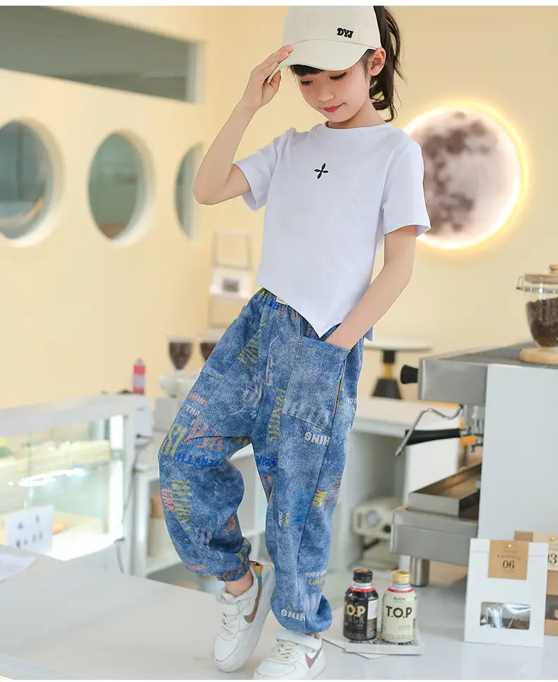 Blue Denim Trousers for Kids Large Casual Summer Pants — feature 4