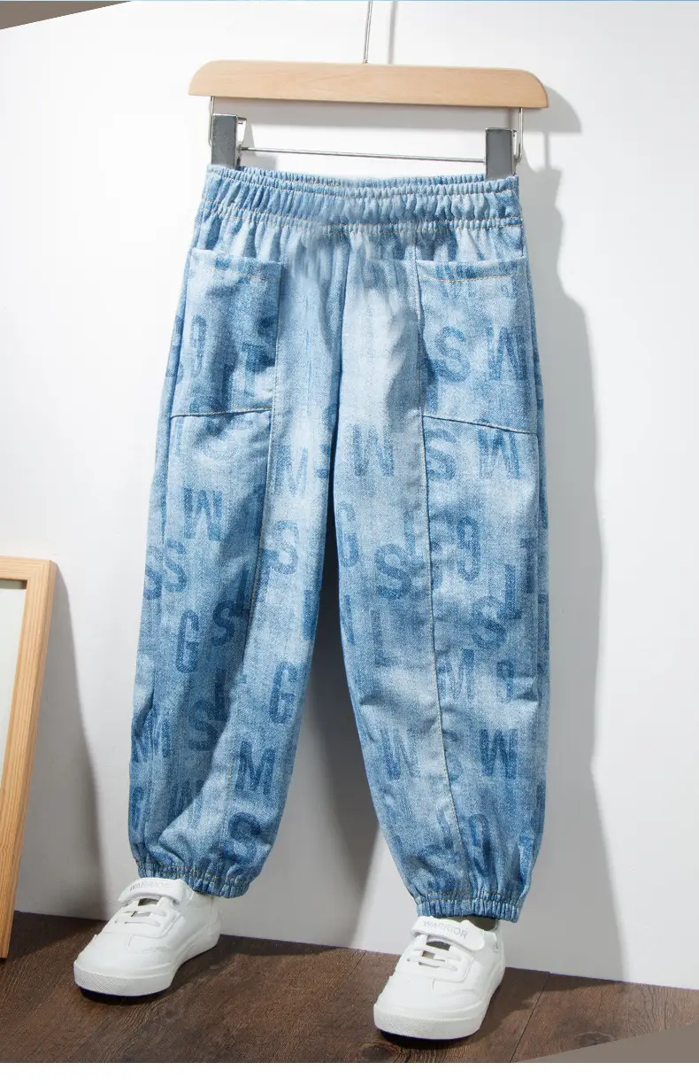 Blue Denim Trousers for Kids Large Casual Summer Pants — feature 5