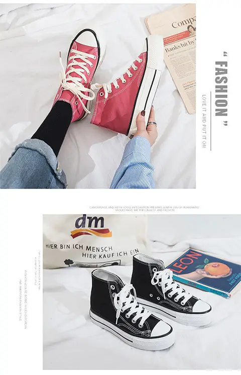 Thick-Soled High-Top Canvas Shoes for Women, Flats Platform Shoes, Versatile Cloth Shoes, Breathable Women's Shoes, Student Korean Style Women's Shoes R66 — feature 10