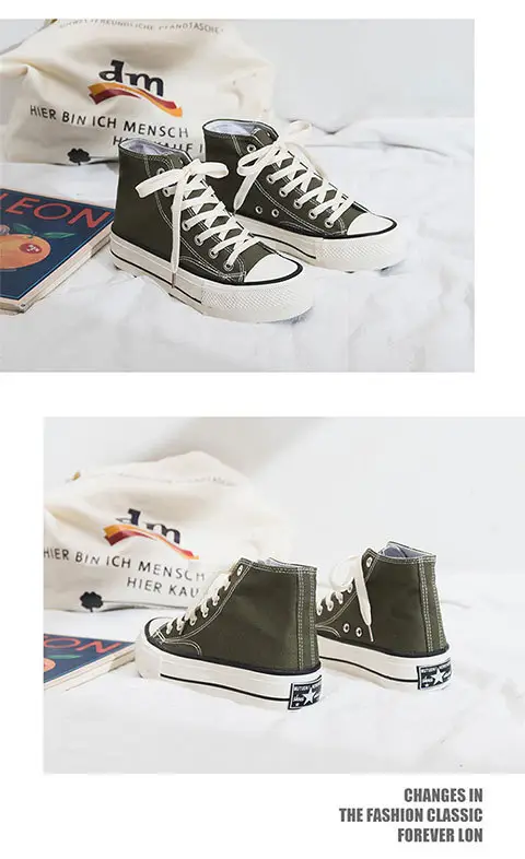 Thick-Soled High-Top Canvas Shoes for Women, Flats Platform Shoes, Versatile Cloth Shoes, Breathable Women's Shoes, Student Korean Style Women's Shoes R66 — feature 14