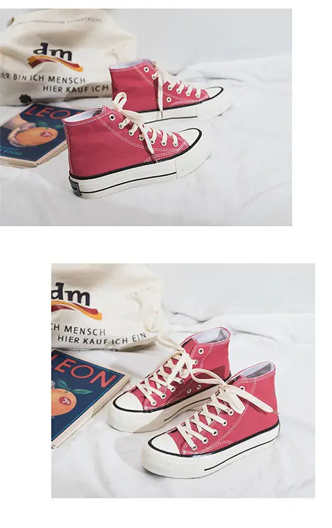 Thick-Soled High-Top Canvas Shoes for Women, Flats Platform Shoes, Versatile Cloth Shoes, Breathable Women's Shoes, Student Korean Style Women's Shoes R66 — feature 15