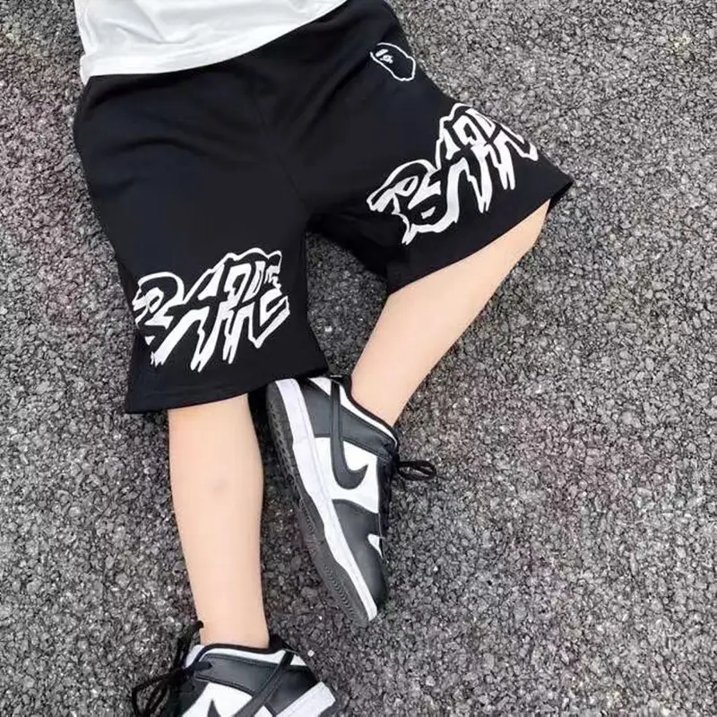 Boys Black Monkey Print Shorts 2026 Summer - Image 4