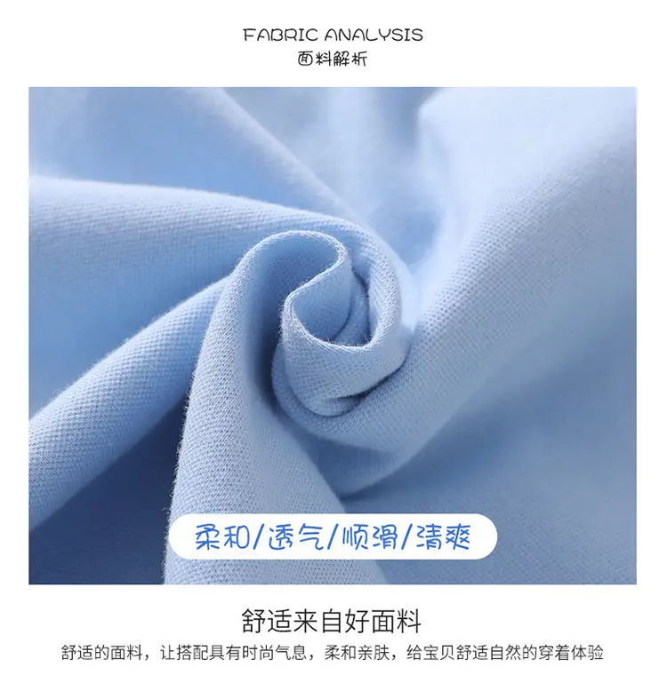 Summer Polo Shirt Light Blue Yellow Stripes Kids School Wear — feature 5
