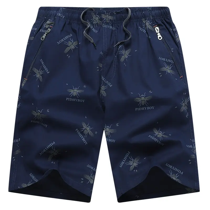2023 Plus Size Beach Shorts Light Blue Printed - Image 8