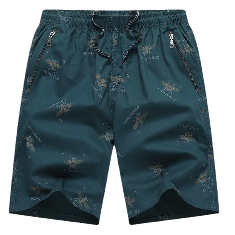 2023 Plus Size Beach Shorts Light Blue Printed - Image 10