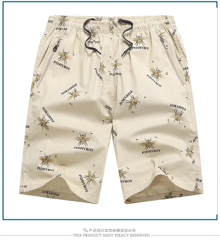 2023 Plus Size Beach Shorts Light Blue Printed — feature 11