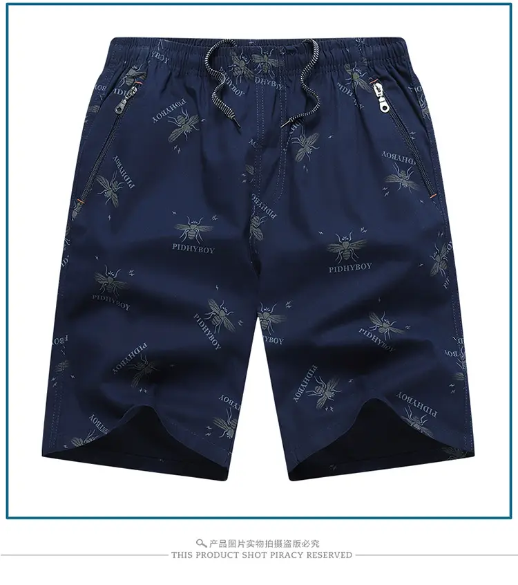 2023 Plus Size Beach Shorts Light Blue Printed — feature 6