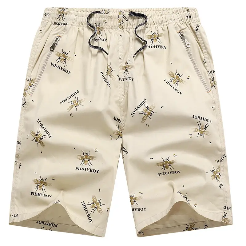 2023 Plus Size Beach Shorts Light Blue Printed - Image 5