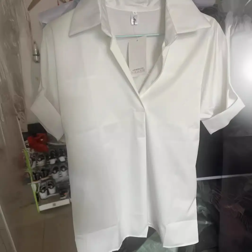 White Long Sleeve Shirt with Brown Handbag & High Heels