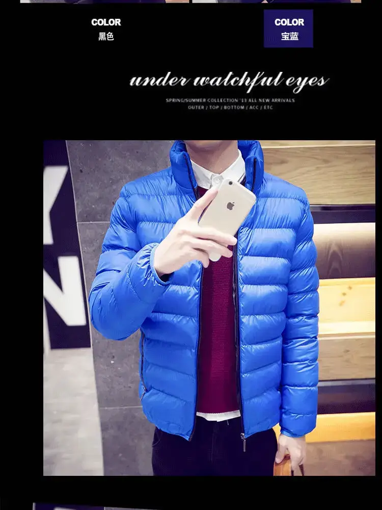Men Blue Crossbody Puffer Jacket with Crossbody Strap — feature 2