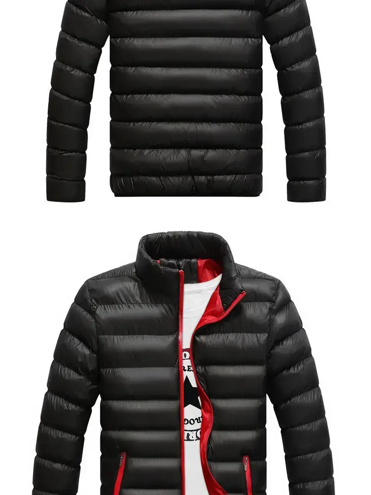 Men Blue Crossbody Puffer Jacket with Crossbody Strap — feature 5