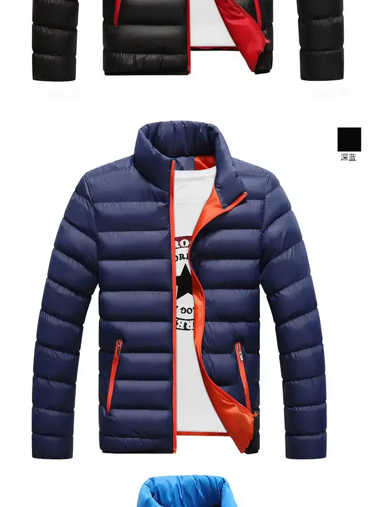 Men Blue Crossbody Puffer Jacket with Crossbody Strap — feature 6