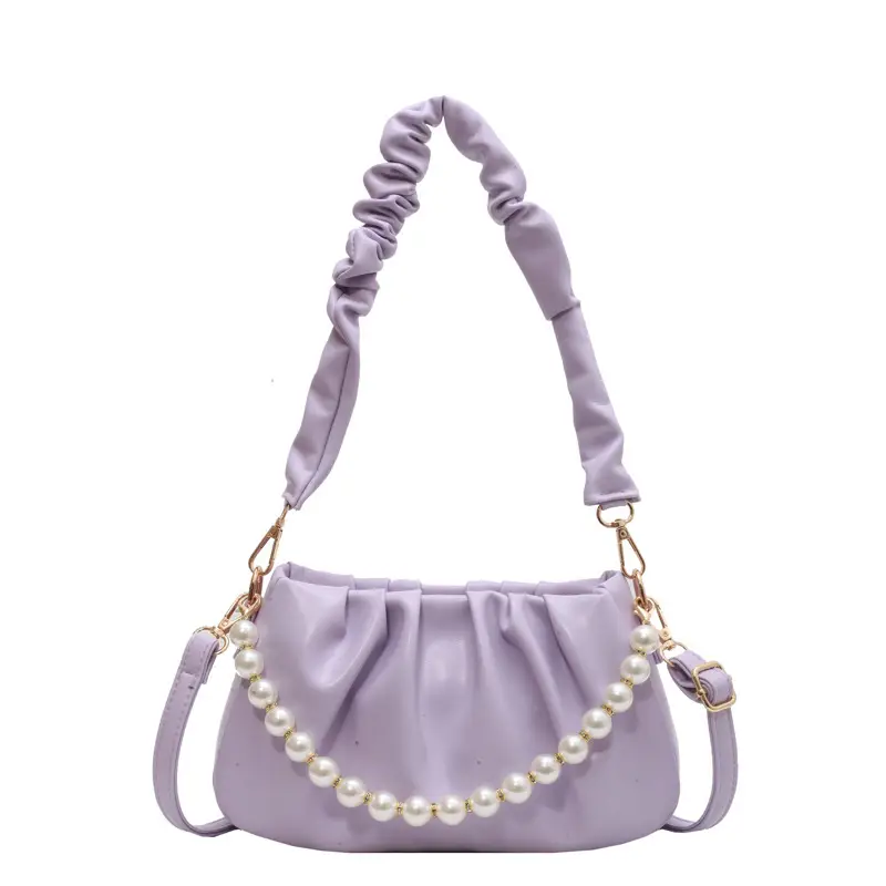 Pink Beaded Pearl Shoulder Bag for Women - Image 3