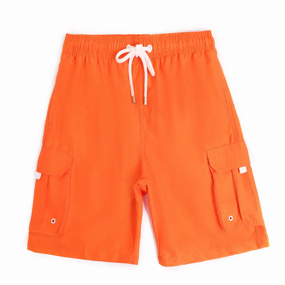 Men Navy Blue Cargo Shorts with Drawstring Waist
