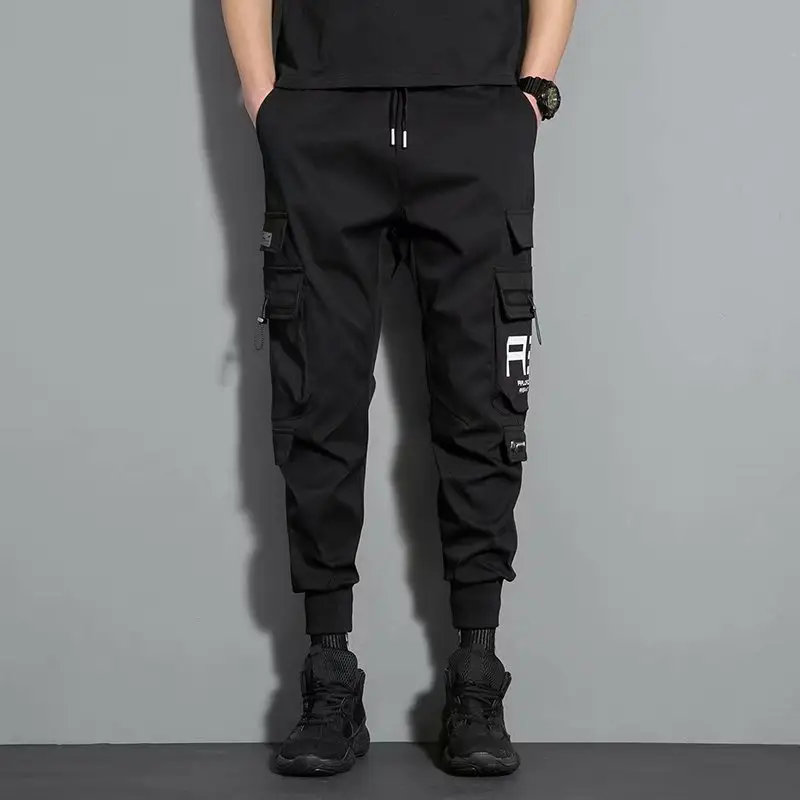 Men Korean Style Functional Harem Pants Olive Green - Image 4