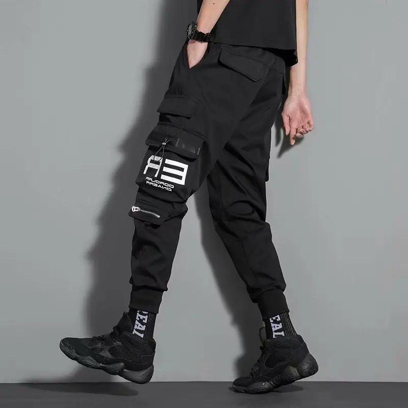 Men Korean Style Functional Harem Pants Olive Green - Image 5