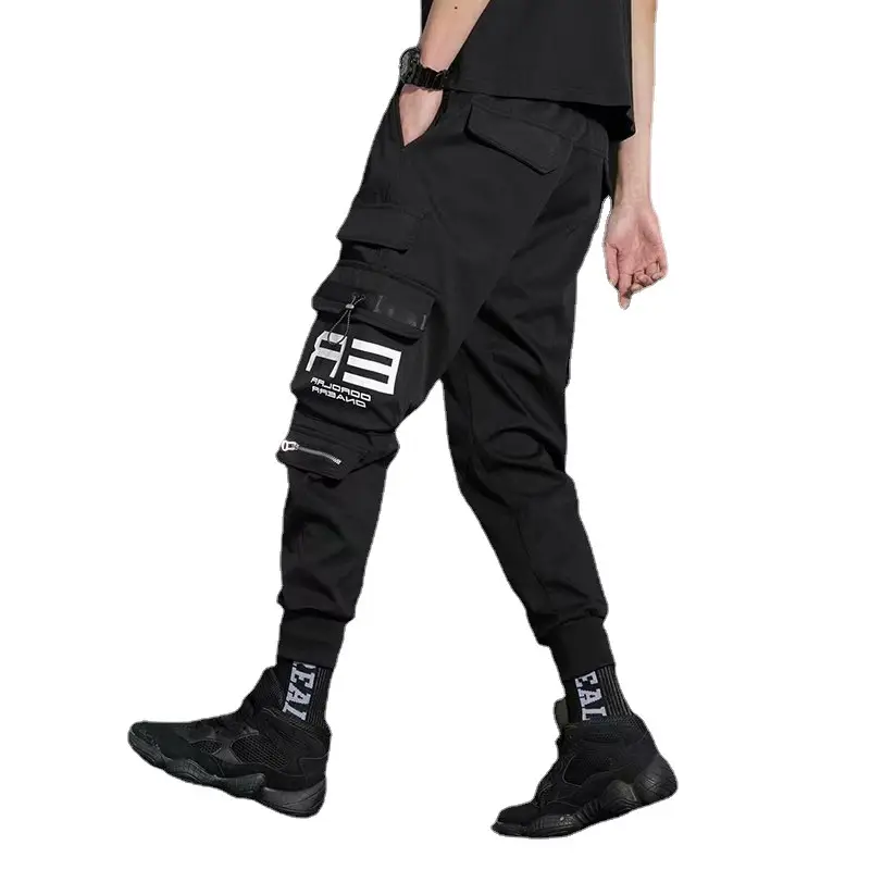 Men Korean Style Functional Harem Pants Olive Green - Image 7