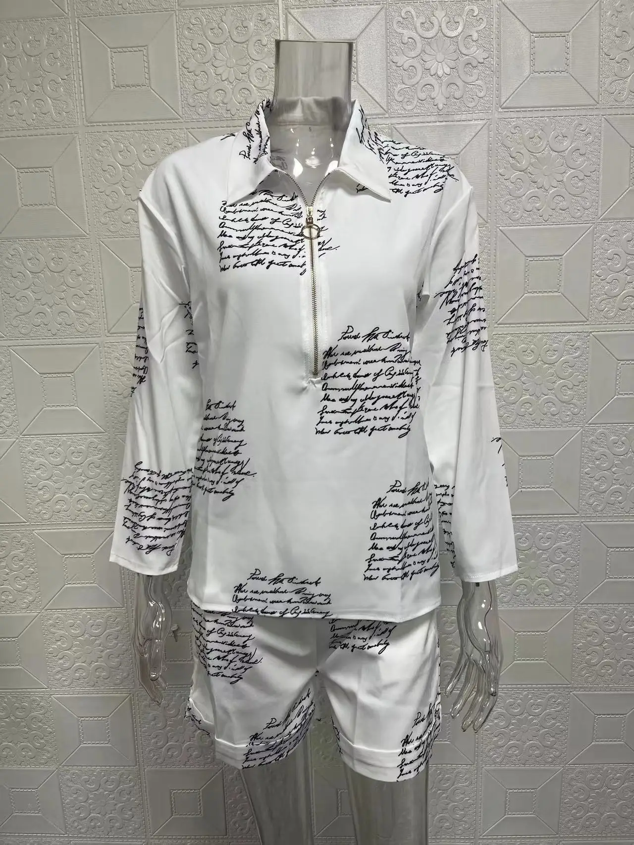 Women Yellow Zipper Shorts Top Set Summer 2024 — feature 23