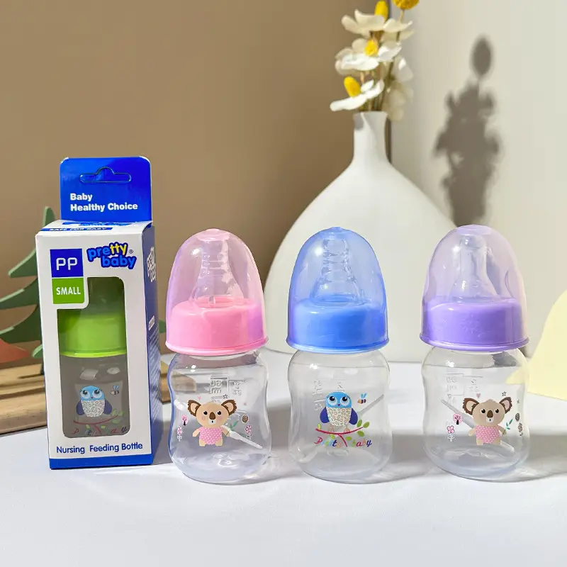 Baby Bottle 60ml Mini Plastic Pp Bottle for Newborns, Anti-Choking, Drop-Resistant, Standard Mouth Bottle, Manufacturer Wholesale
