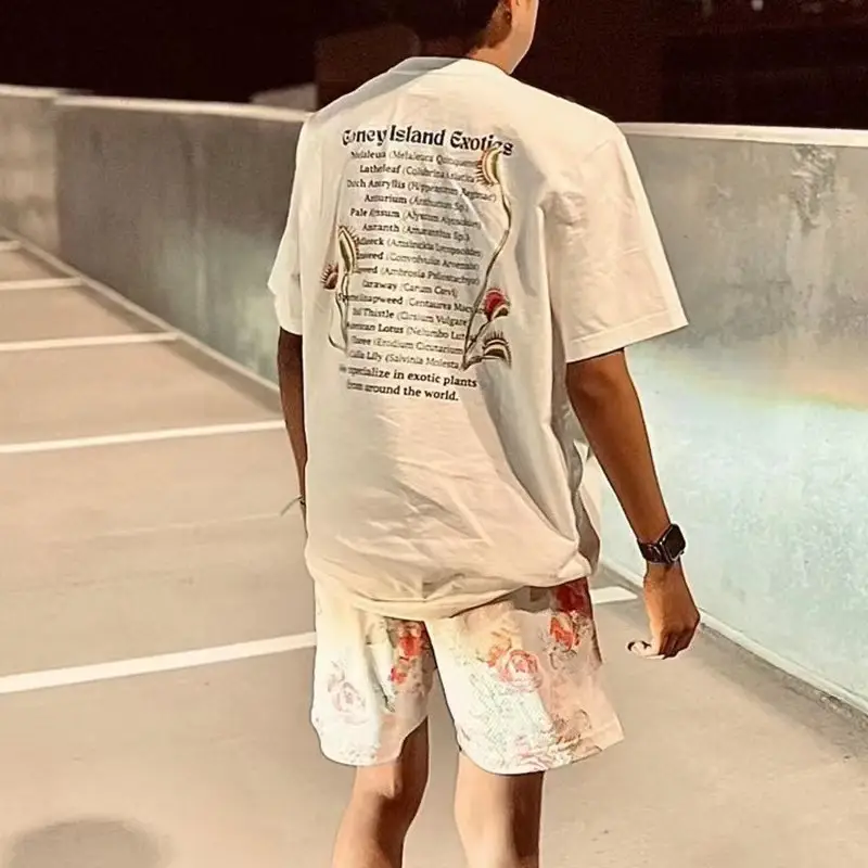 Men Floral Mesh Shorts Pink Brown — feature 8