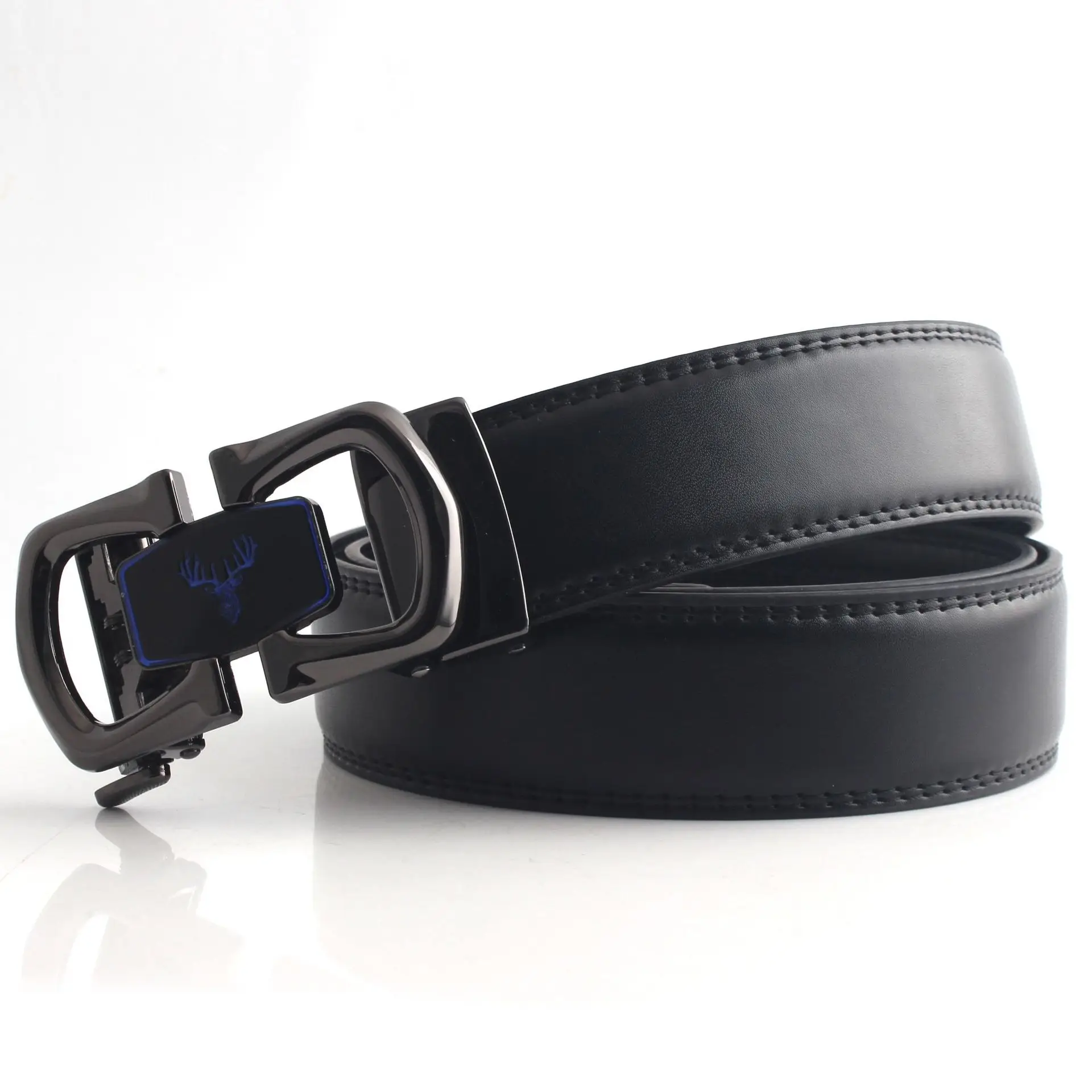 Men's Black Genuine Leather Belt with Automatic Buckle β feature 4