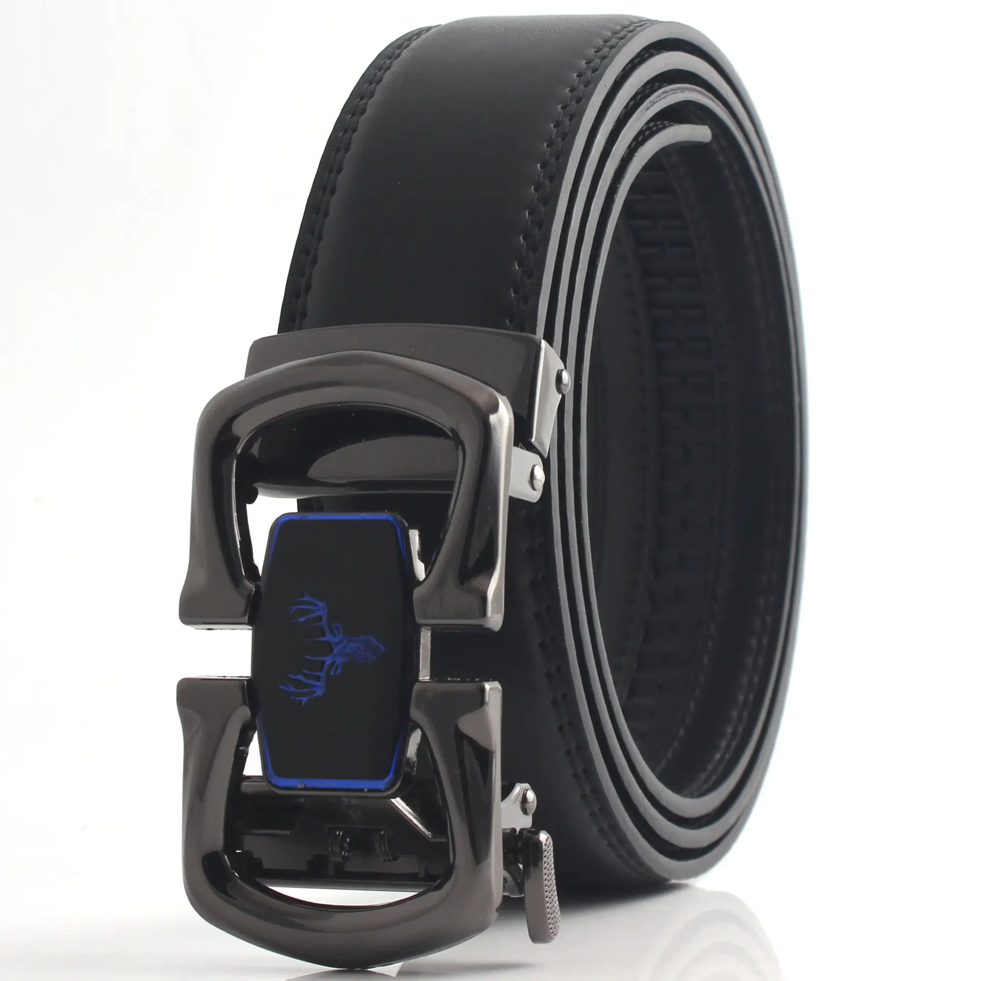 Men's Black Genuine Leather Belt with Automatic Buckle β feature 7