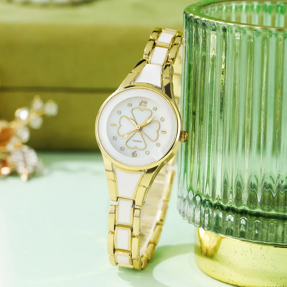 Women's Gold Butterfly Dial Watch with Diamond Bracelet - Image 4