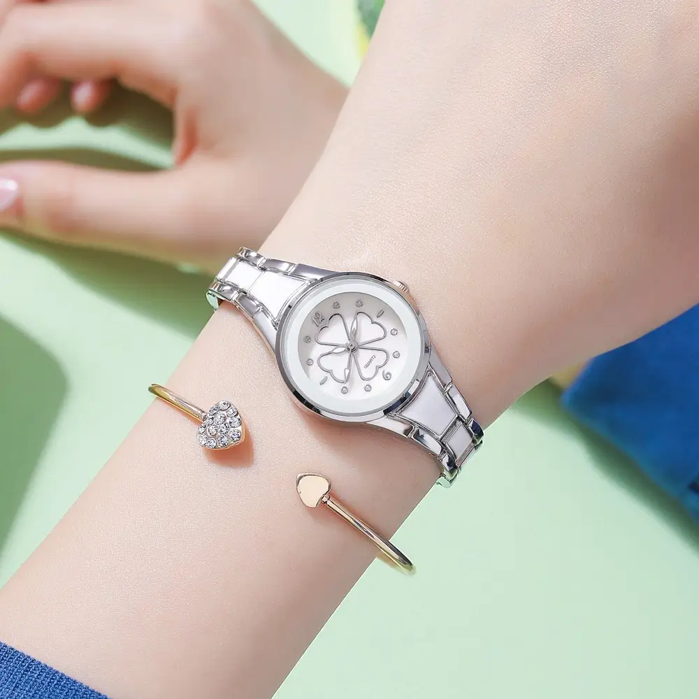 Women's Gold Butterfly Dial Watch with Diamond Bracelet - Image 6