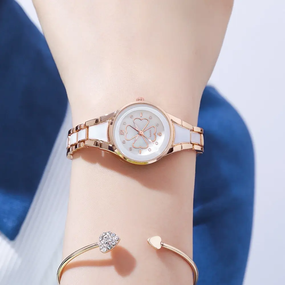 Women's Gold Butterfly Dial Watch with Diamond Bracelet — feature 12