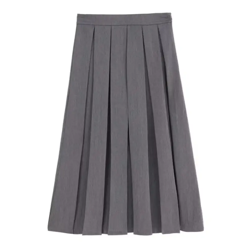 2025 Spring Pleated Skirt Set Brown Mid-Length - Image 11