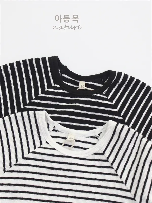 2024 Kids Striped T-Shirt Shorts Set Korean Style - Image 4