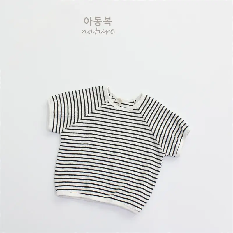 2024 Kids Striped T-Shirt Shorts Set Korean Style — feature 10