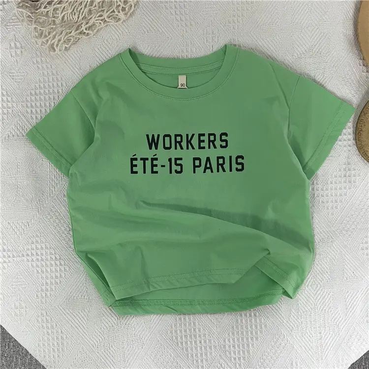 Green T-Shirt for Girls Short Sleeve Printed - Image 2
