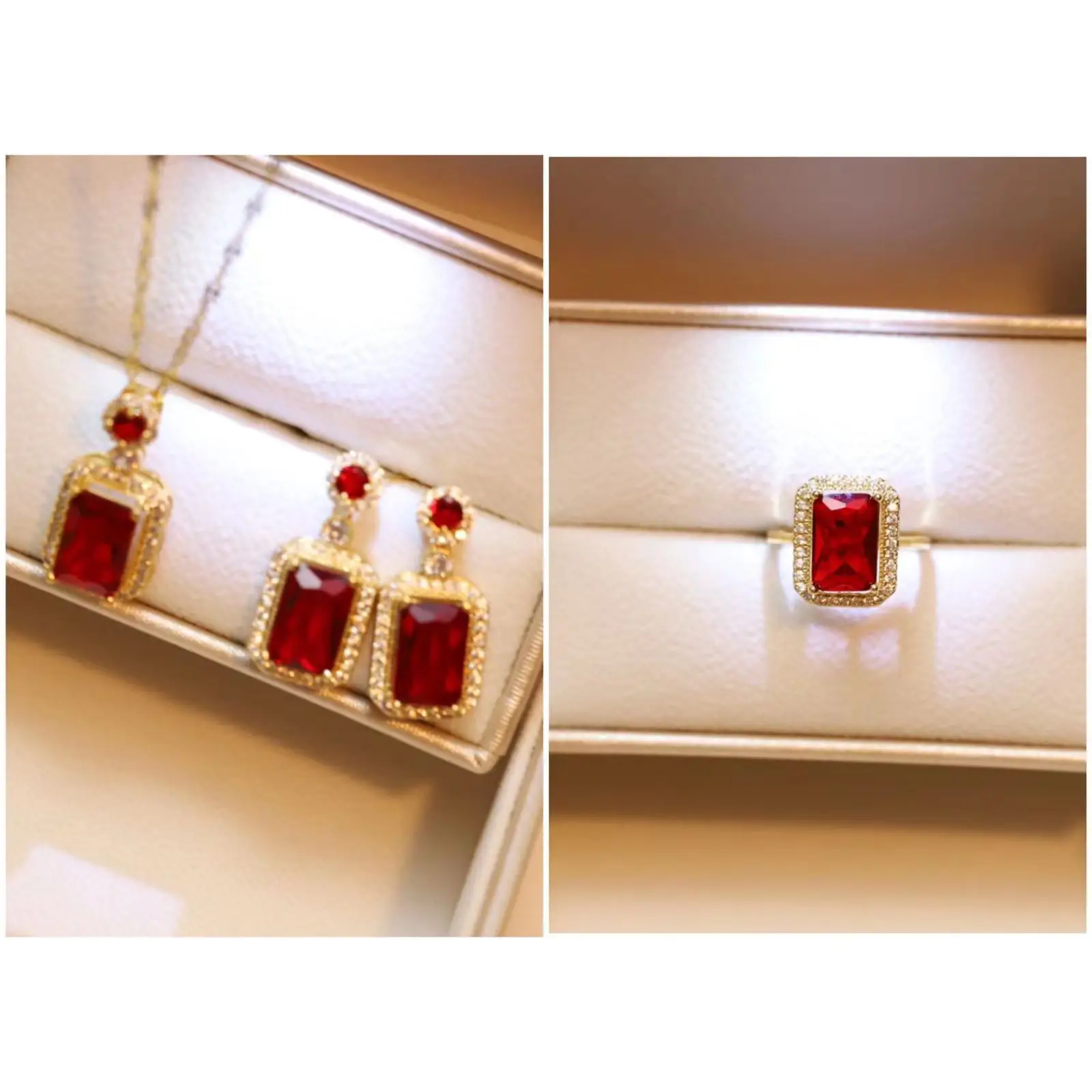 Red Gemstone Necklace for Women Spring Summer Elegant Design - Image 8