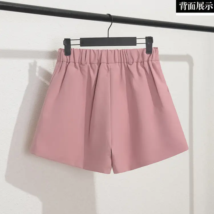 Women's Black Slim Fit Shorts Wide Leg Casual Summer — feature 12