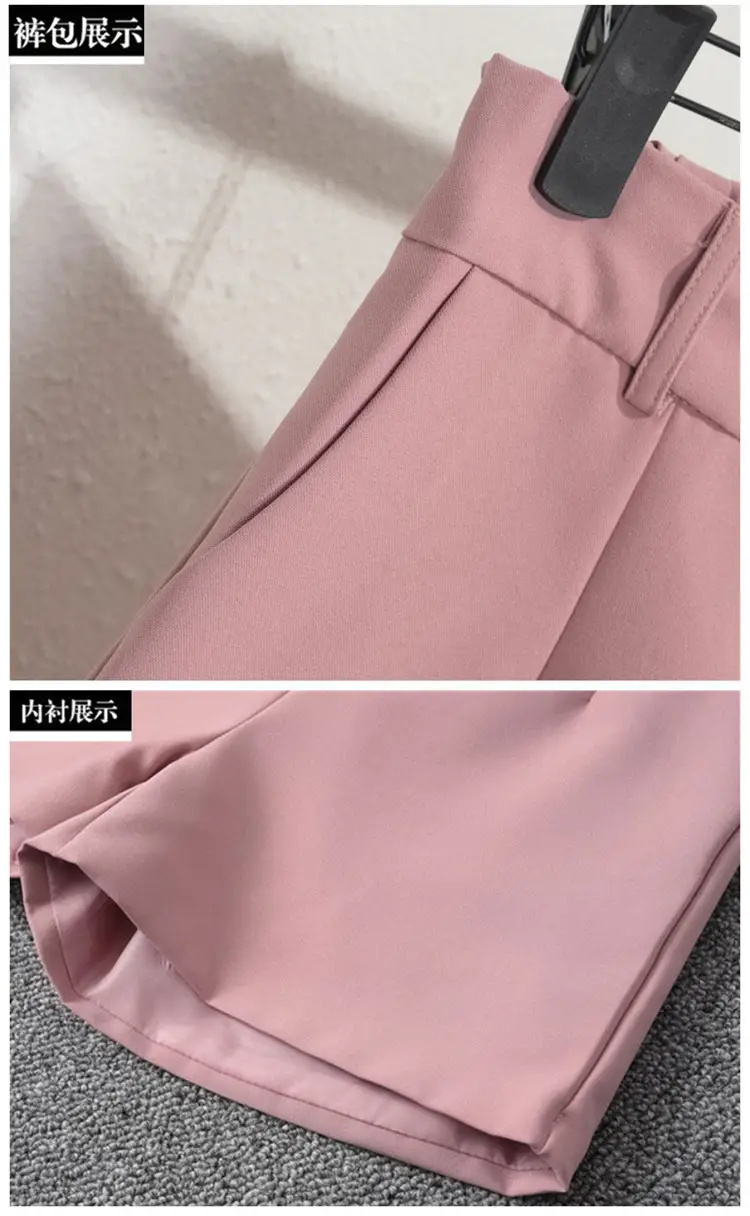 Women's Black Slim Fit Shorts Wide Leg Casual Summer — feature 15