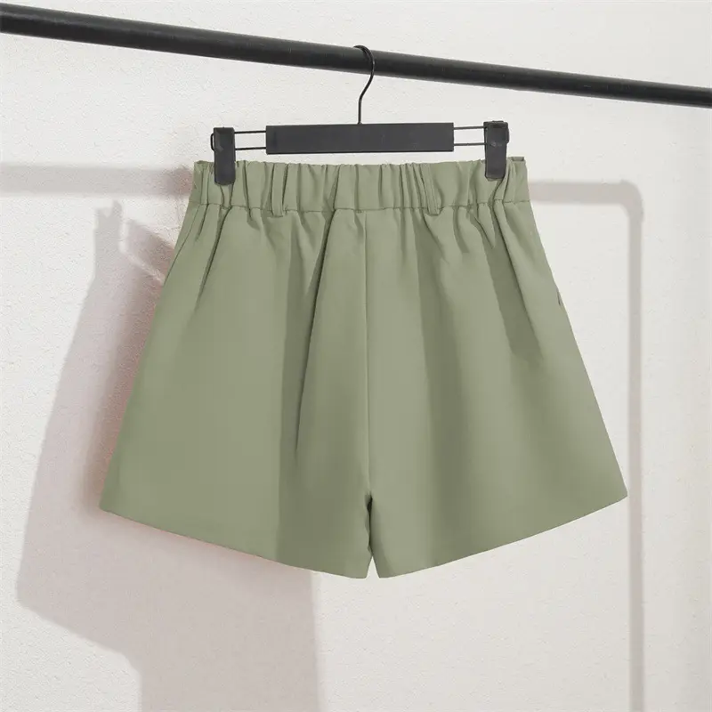Women's Black Slim Fit Shorts Wide Leg Casual Summer — feature 17