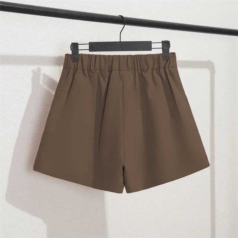 Women's Black Slim Fit Shorts Wide Leg Casual Summer — feature 21