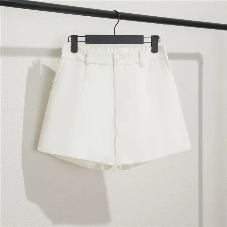 Women's Black Slim Fit Shorts Wide Leg Casual Summer — feature 6
