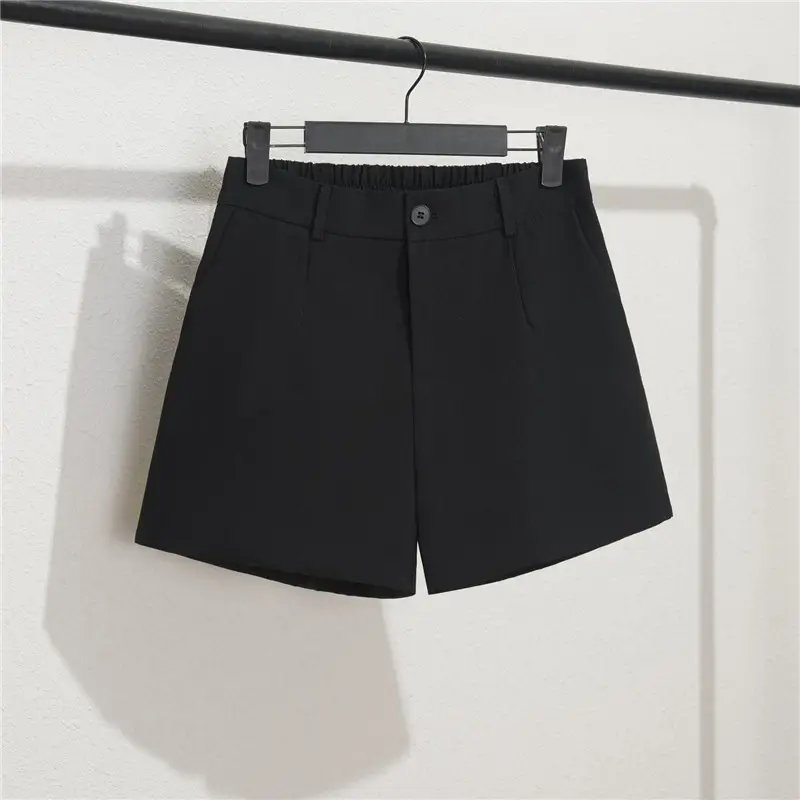 Women's Black Slim Fit Shorts Wide Leg Casual Summer - Image 7