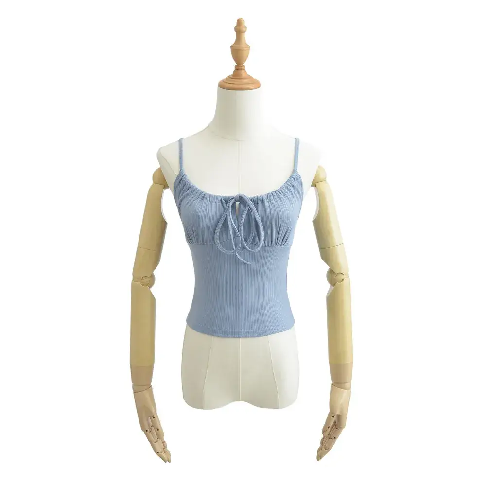 Gray Drawstring Camisole Women 2023 Summer - Image 5