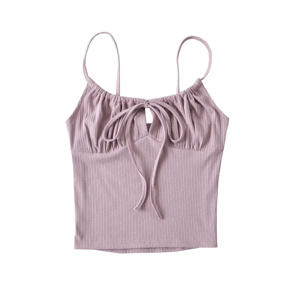 Gray Drawstring Camisole Women 2023 Summer - Image 4