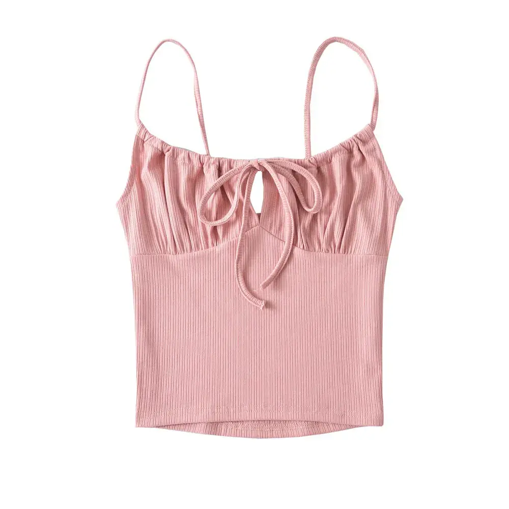 Gray Drawstring Camisole Women 2023 Summer - Image 3