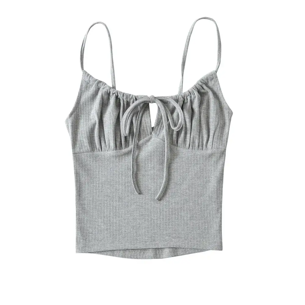 Gray Drawstring Camisole Women 2023 Summer - Image 6